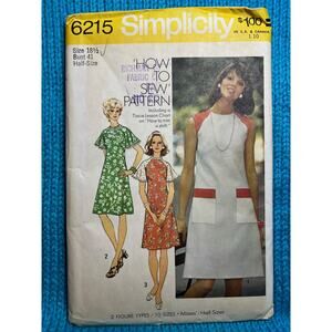 Simplicity Sewing Pattern 6215 fit and flare dess flutter sleeve size 18 1/2